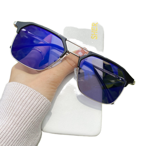 2025 nueva llegada Polygon Metal PC Anti-Blue Light <span class=keywords><strong>Gafas</strong></span> Sol Anti-Reflect Photogray para hombres Diamond Turn Black Sun fotocromático - Product Image 1