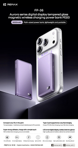 พาวเวอร์แบงค์ FP-36 15W ชาร์จไร้สายแม่เหล็ก PD20W ชาร์จเร็ว 5000mAh กระจกนิรภัย หน้าจอดิจิตอล พาวเวอร์แบงค์ FP-36 - Product Image 3