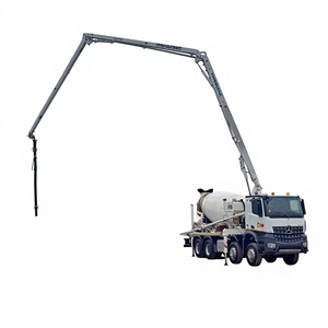Camion malaxeur à béton Mercedes-Benz Arocs 3743 blanc 8x4 avec flèche télescopique et moment de charge élevé - Product Image 1