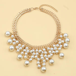 Collar de Perlas Multicapa con Borlas, Color Dorado, Grado AA, Joyería para Fiestas, Accesorio de Moda para Mujer - Product Image 1