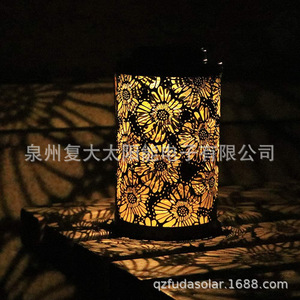 Solar Flower Lantern <b>Led</b> Outdoor Hanging Metal <b>Light</b> With Solar Panel And <b>Light</b> <b>Sensor</b> - Product Image 4