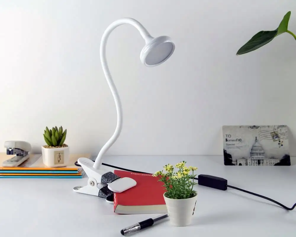 Modern Flexible Clip Desk Light , Usb Bed Heads Book Reading Led Table Lamp