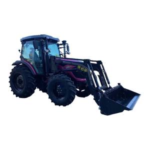 Mesin Pertanian impor kecepatan ganda PTO 4x4 4WD Front End Loader traktor pertanian 12F + 12R AC kabin 100hp roda traktor - Product Image 2