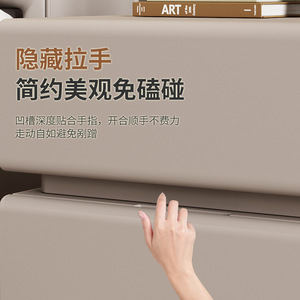 Modern Solid Wood <b>Bedside</b> <b>Table</b> S1 <b>Beige</b> Color 2 Drawer Storage Cabinet Bedroom Furniture Durable Design - Product Image 4