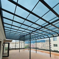 Auvent de terrasse en aluminium et polycarbonate pour extérieur, résistant aux UV, imperméable, abri solaire pour villa, balcon, cour, jardin