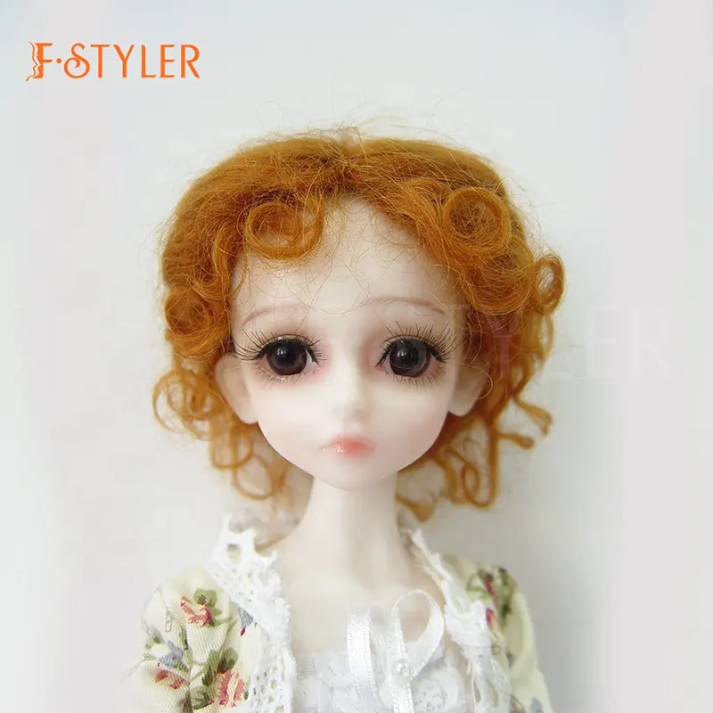 Fstiler - Peruca de cabelo de boneca mohair trançada, acessório personalizado de fábrica para bonecas, venda em massa para BJD 1/4 1/3 1/6