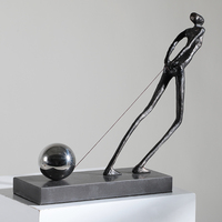 Sculpture décorative de table en fonte antique, décoration d'intérieur, pièce maîtresse, sculpture en métal en gros
