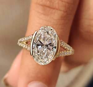 Bague de fiançailles Avira Jewels en moissanite 1 carat, or massif 10k 14k 18k, clarté EF VVS VS, bijoux de mariage, vente en gros depuis l'Inde - Product Image 1