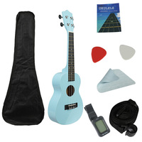 Concert Ukulele 23 Inch 4-String Basswood Body Matte Finish Nylon Strings Open Gear Tuning Durable Beginner-Friendly Home