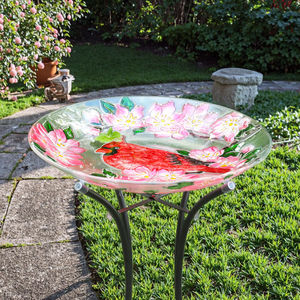 Kardinal genişliği bahçe dekor çim Yard veranda lekeli cam kase kuş banyo besleyici özelleştirilmiş renk Hummingbird bahçe dekor - Product Image 6