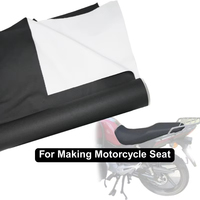 Cuir synthétique élastique mat noir en PU, matière en cuir artificiel pour housses de sièges de moto et de vélo