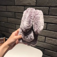 Étui de téléphone en fourrure de lapin 3D, mignon, chaud, moelleux, pour iPhone 6, 7, 8 Plus, X, XS Max, XR, 11 Pro Max, nouvelle collection
