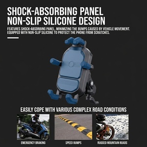 Support de téléphone antivol pour moto avec <span class=keywords><strong>pare</strong></span>-soleil, support de vélo antichoc, rotation à 360°, support de guidon pour scooter - Product Image 4