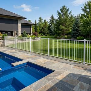 Valla para Piscina Privada con Cierre Automático Estándar Canadiense, Estilo Europeo Minimalista, Libre de Mantenimiento, con Recubrimiento en Polvo - Product Image 1