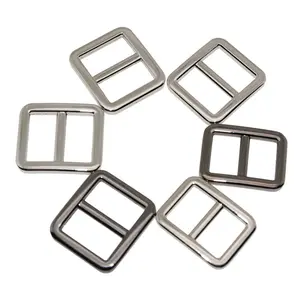 अनुकूलित आयत धातु त्रि-ग्लाइड बकसुआ वर्ग स्लाइडर बकसुआ हैंडबैग हार्डवेयर के लिए पट्टा समायोजक सस्ते कीमत