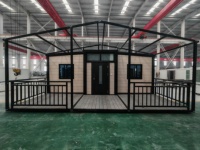 Maison conteneur extensible en structure acier 20ft 40ft, Villa préfabriquée de luxe 2-4 chambres, Résistante aux tremblements de terre, Panneaux solaires, Prête à l'emploi