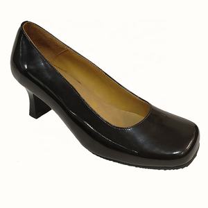 Nuova promozione in <span class=keywords><strong>pelle</strong></span> con tacco ruvido a testa quadrata alla moda scarpe singole da donna con staffa da cento piedi - Product Image 1