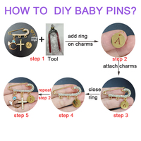 Broches pour bébé en strass multicolores, broches religieuses musulmanes islamiques, petites épingles de sûreté diverses avec boucles pour enfants et femmes