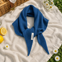 Écharpe triangulaire en laine pure tricotée, châle chaud et doux pour femme, élégant foulard d'hiver, accessoire polyvalent pour tenue