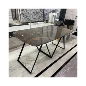 SHIHUI Serbia Desert High Quality Modern Marble Top Dining Table Luxury Set Marble Homewares