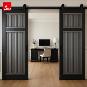 Puertas Corredizas Dobles de Madera Maciza de Roble Blanco con Sistema de Deslizamiento, Estilo Granero, Color Blanco Personalizado para Interiores de Casas - Product Image 4