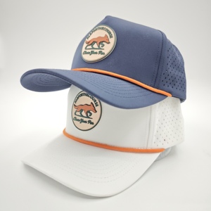Bespoke Brand Five Panel Solid Waterproof Golf <b>Hat</b> Custom Silicone Emblem Low MOQ OEM Laser Perforated Breathable Modern Design - Product Image 2