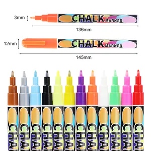 Mult-renk 0.7mm tebeşir işaretleyiciler sanat silinebilir floresan sıvı tebeşir kalem belirteçleri