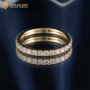 Bague d'éternité en or massif 10K 14K 18K avec diamants de laboratoire Goldleafgem, bague fine de fiançailles, rapport IGI - Product Image 6