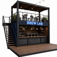 Bar en conteneur maritime de 20 pieds, restaurant industriel préfabriqué en conteneur, kiosque alimentaire extérieur pour festivals