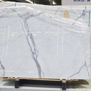 Dalle de marbre blanc Calacatta italien, poli naturel, plan de travail, dessus de vanité pour la conception de cuisine moderne - Product Image 2