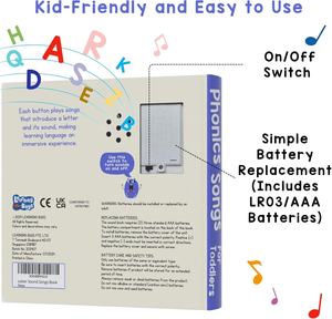Livre de chansons phonétiques 26 lettres Chansons sonores Enfants École maternelle et maternelle Apprentissage du livre sonore - Product Image 6