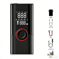 Compresseur d'air portable 14,8 V pour voiture, gonfleur de pneus à batterie en plastique, lumière d'urgence, démarreur de secours, manomètre numérique, SOS