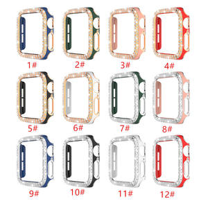 Protecteur de galvanoplastie en diamant pour <span class=keywords><strong>Apple</strong></span> <span class=keywords><strong>Watch</strong></span> Series 4/5/<span class=keywords><strong>6</strong></span>/7/8 10 Smart <span class=keywords><strong>Watch</strong></span> <span class=keywords><strong>40</strong></span> 41 44 45mm Cases Laser Protector Fram Cover - Product Image 2