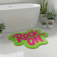 Tapis tufté 3D à motif géométrique, conception OEM, antidérapant, en microfibre, pour chambre, salle de bain, entrée, avec logo