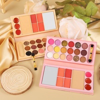 Palette de maquillage multi-usages en poudre minérale, fard à paupières, blush, illuminateur, couleurs tendance, paillettes nacrées, longue tenue, vente en gros