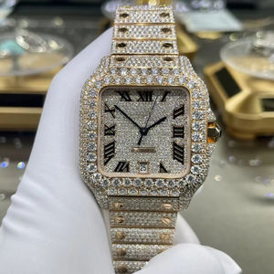 Personalizado de alta calidad a prueba de agua 39,8mm 9015 movimiento de oro rosa VVS reloj de moissanita de hielo de diámetro completo - Product Image 1