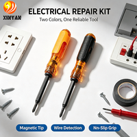 Destornillador profesional con doble LED y probador de voltaje, punta magnética fuerte, mango de PC anticaída, herramienta de reparación eléctrica plana y Phillips
