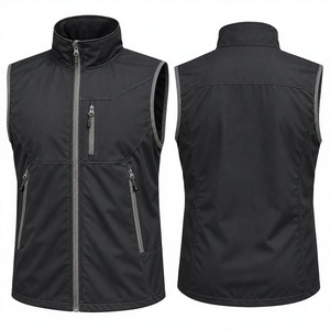 Gilet d'entraînement léger pour homme, sans manches, coupe-vent, avec fermeture éclair intégrale et poches zippées, personnalisable (OEM, marque privée) - Product Image 1
