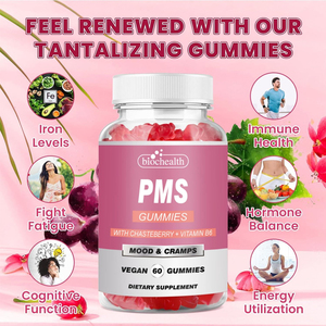 BIOCCHN Etiqueta privada PMS Alivio de la menopausia Soporte de hormonas Suplemento de gomitas Vitaminas Gomitas de la menopausia para mujeres - Product Image 4