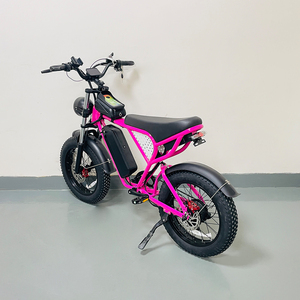 Bicicleta Eléctrica de Montaña Rosa de 20 Pulgadas, Motor sin Escobillas, Batería de Litio de 48V 20Ah, con Freno de Disco Hidráulico, 7 Velocidades - Product Image 2