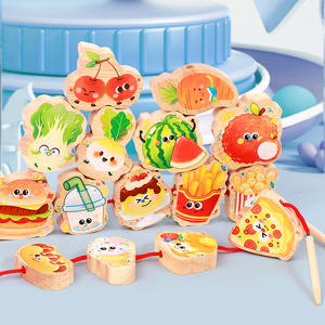 <span class=keywords><strong>Jeu</strong></span> de perles en bois pour enfants, en bois de hêtre, pour l'exercice de la concentration et le développement de la pensée logique, 3 styles au choix, jouet d'enfilage de perles pour enfants - Product Image 2