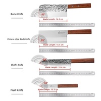 Ensemble de 6 couteaux de cuisine en acier inoxydable, 67 couches, couteau de chef avec aiguiseur et bloc de drainage, ambidextre