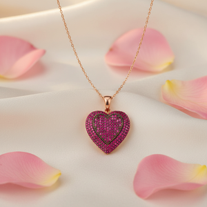 Corazón diseño rubí circón piedra encanto colgante turco hecho a mano venta al por mayor 925 joyería de plata esterlina - Product Image 3