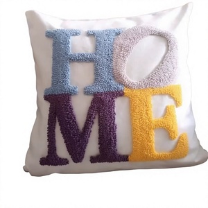 High Quality Tufted Cotton Cushion <b>Cover</b> Embroidered Woven Techniques for Home Living Room <b>Sofa</b> Bed Waist Pillow Hotels By ITHL - Product Image 1