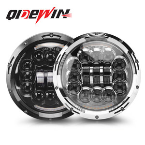Qidewin 7-Inch <b>Led</b> <b>Headlights</b> With Angel Eyes For Jeep Wrangler Motorcycle Spotlights - Product Image 1