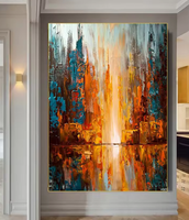 Décoration Murale Urbaine 100% Peinte à la Main, Tableau Acrylique Texturé Minimaliste, Grandes Images Murales Modernes, Toile Imprimée de Luxe Faite à la Main