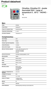 Double thermostat 250V - Plage de température 060°C 1NO/NC .C NSYCCOTHD Plc Double thermostat 250V - Plage de température 060°C - Product Image 2