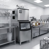 Machine à glaçons commerciale automatique en acier inoxydable pour restaurant, hôtel, bar, magasin de boissons