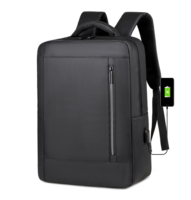 Sac à dos pour ordinateur portable haut de gamme en nylon 16 pouces, tendance, simple, imperméable, avec port USB durable, idéal pour les voyages d'affaires