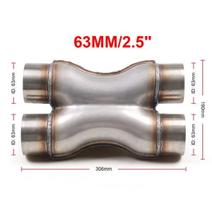 Diviseur d'échappement à double entrée/sortie en acier inoxydable de 2.5 "X Pipe Joiner Section Crossover - Product Image 2